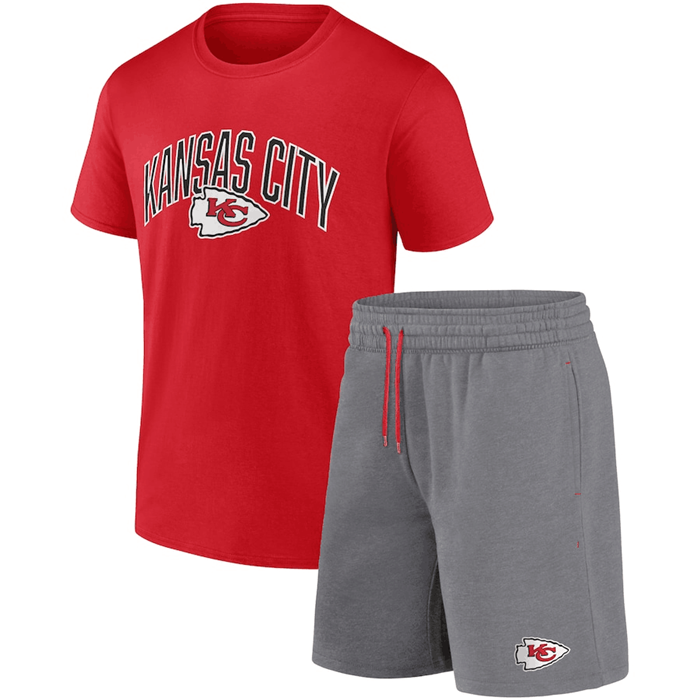 Kansas City Chiefs Red/Heather Gray Arch T-Shirt & Shorts Combo Set